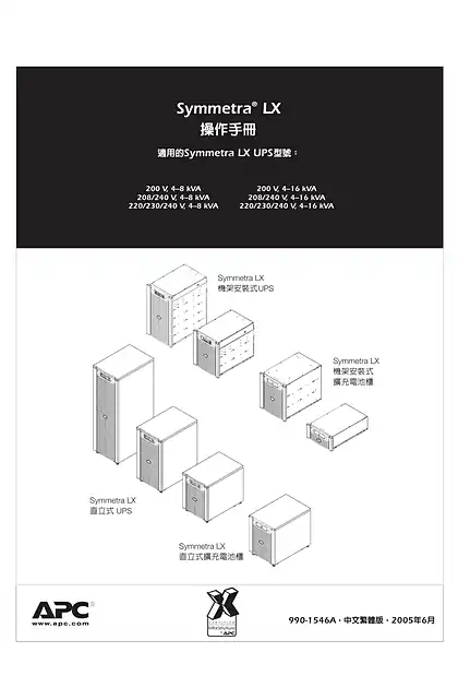 schneider施耐德Symmetra LX Operations 200-240 V v.1 (Manual)